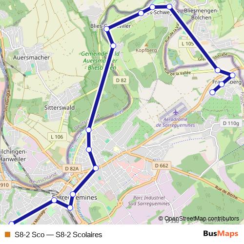 S8-2 Sco bus Line Map