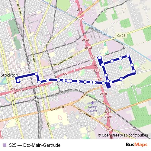 525 bus Line Map