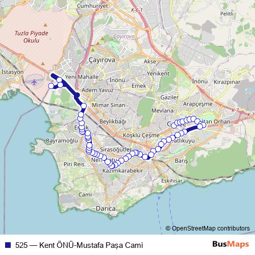 525 bus Line Map