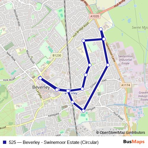 525 bus Line Map