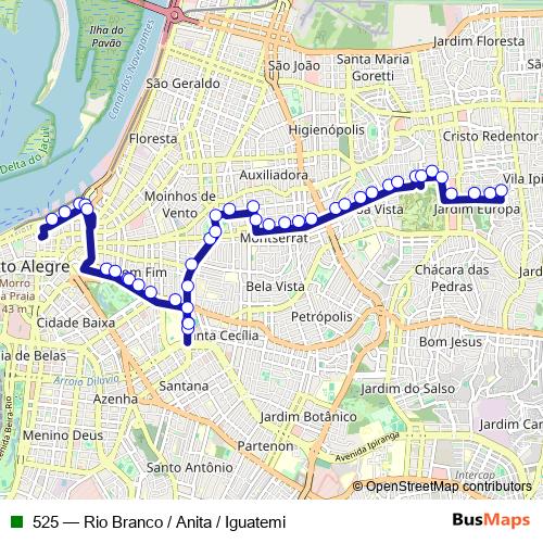 525 bus Line Map