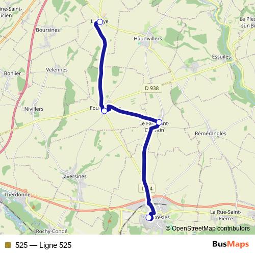 525 bus Line Map