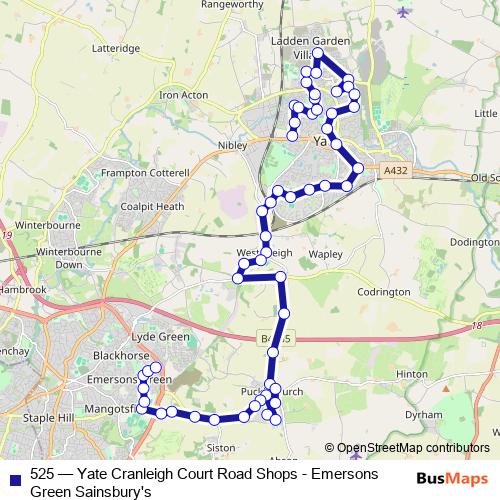 525 bus Line Map