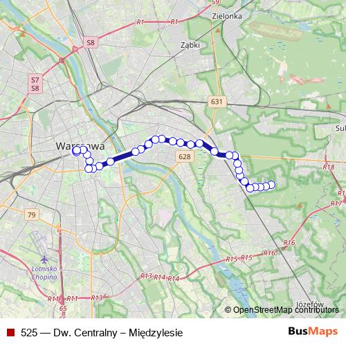 525 bus Line Map