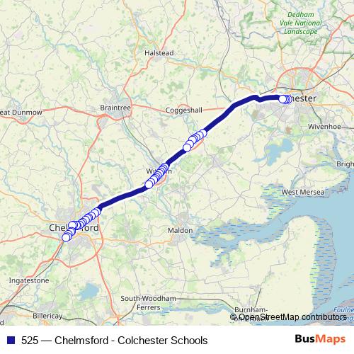 525 bus Line Map