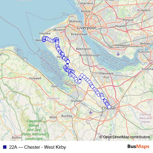 22A bus Line Map