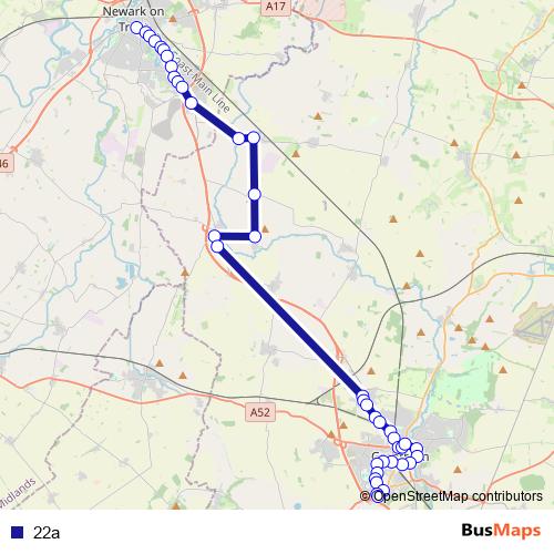 22a bus Line Map