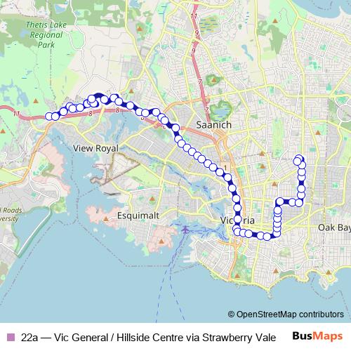 22a bus Line Map