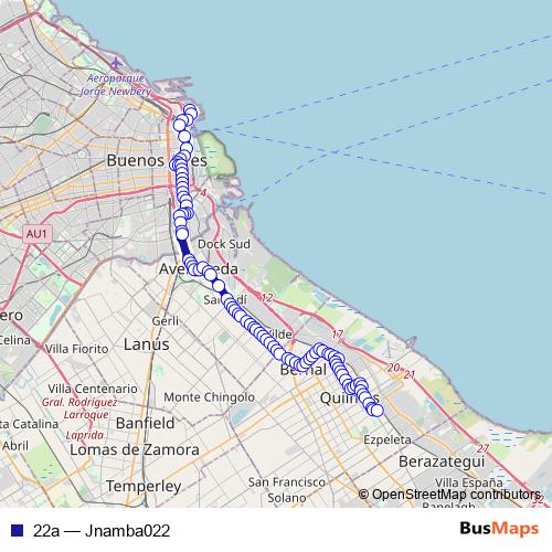 22a bus Line Map
