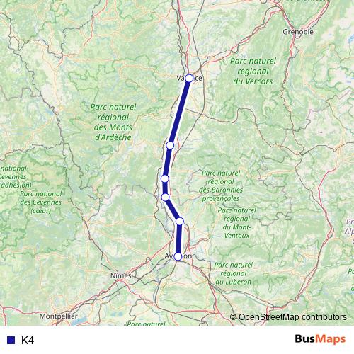 K4 bus Line Map