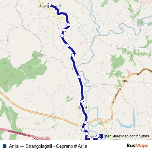 Ar1a bus Line Map