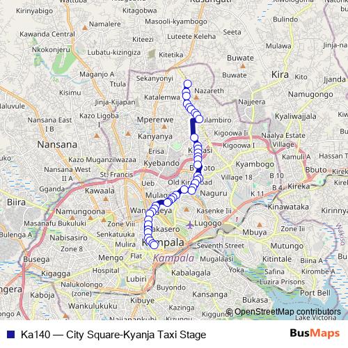 Ka140 bus Line Map