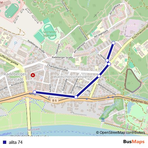 alita 74 bus Line Map