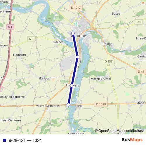 9-28-121 bus Line Map