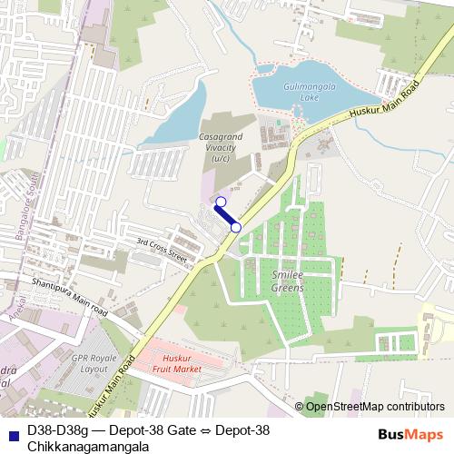 D38-D38g bus Line Map