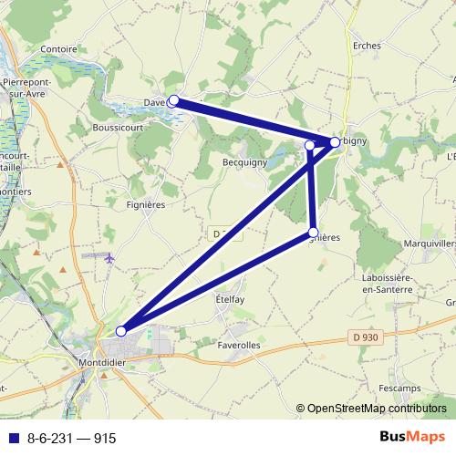 8-6-231 bus Line Map