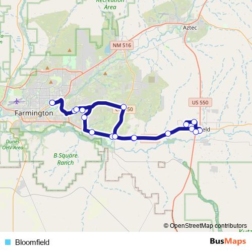 Bloomfield bus Line Map