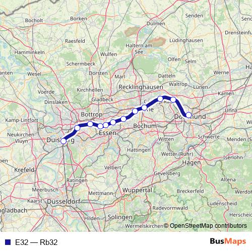 E32 rail Line Map