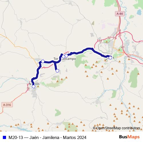 M20-13 bus Line Map