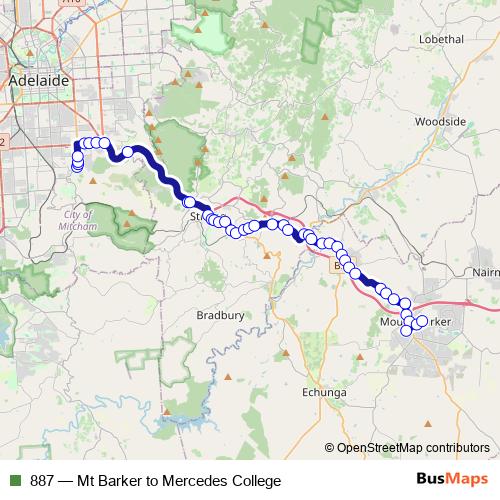 887 bus Line Map