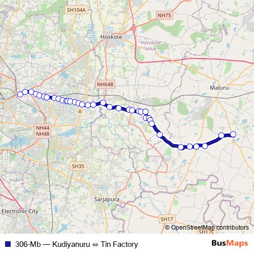 306-Mb bus Line Map