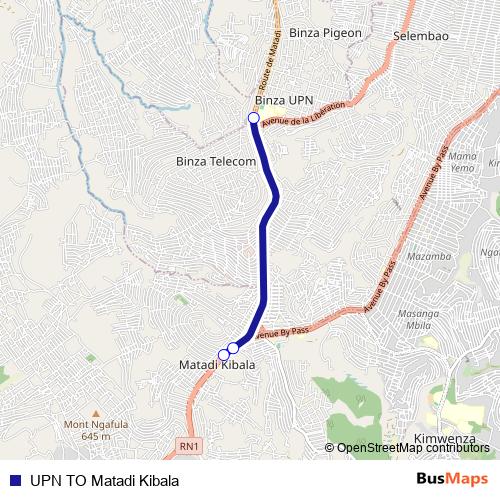 UPN TO Matadi Kibala bus Line Map