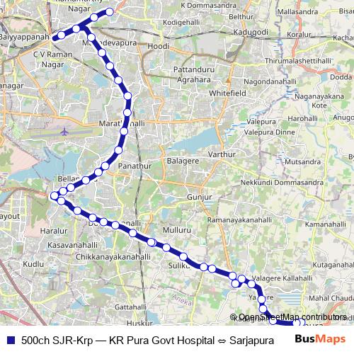 500ch SJR-Krp bus Line Map