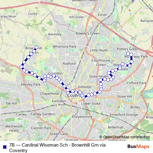 7B bus Line Map