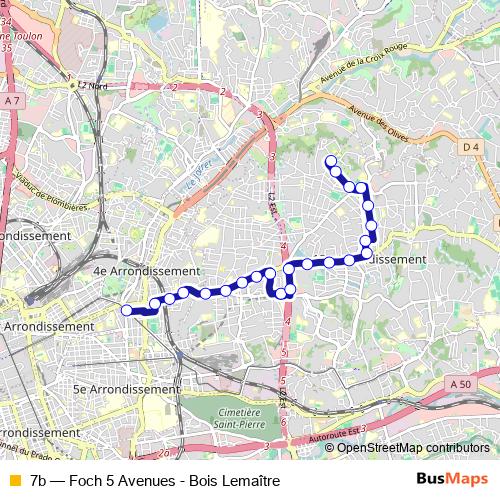 7b bus Line Map
