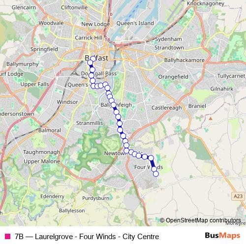 7B bus Line Map