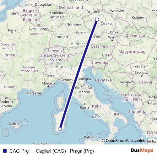 CAG-Prg air Line Map