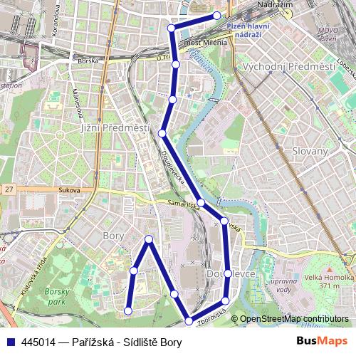 445014 trolleybus Line Map
