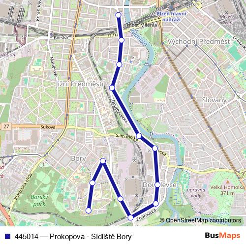 445014 trolleybus Line Map