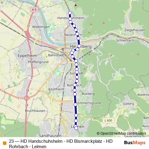 23 tram Line Map