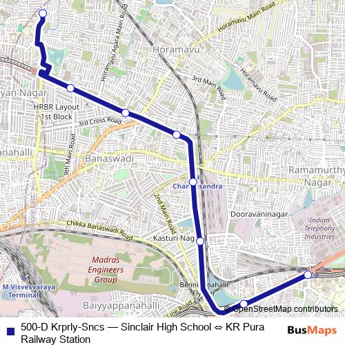 500-D Krprly-Sncs bus Line Map