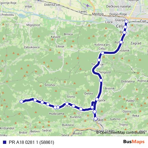 PR A18 0281 1 (58861) bus Line Map