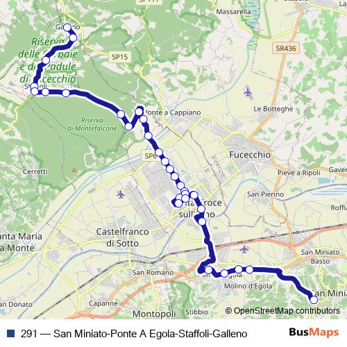 291 bus Line Map