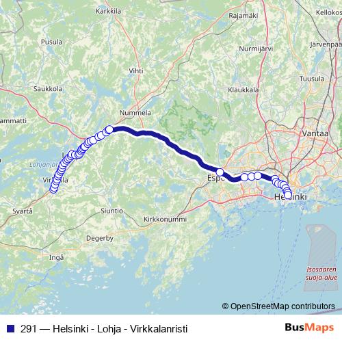 291 bus Line Map