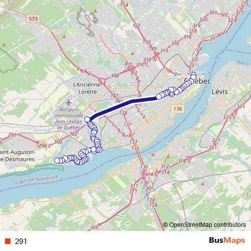 291 bus Line Map