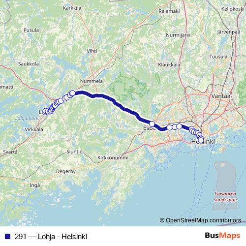 291 bus Line Map