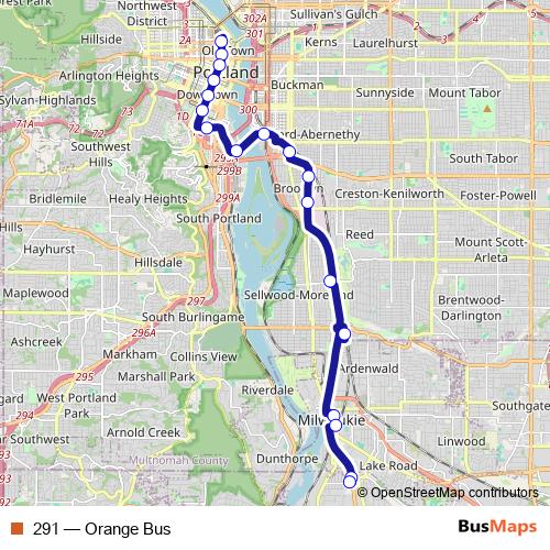 291 bus Line Map