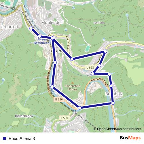 Bbus Altena 3 bus Line Map