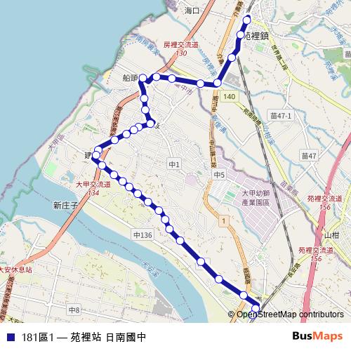 181區1 bus Line Map