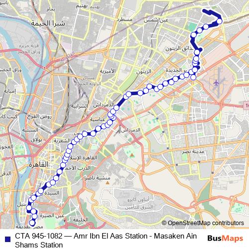 CTA 945-1082 bus Line Map