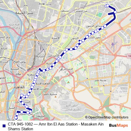 CTA 945-1082 bus Line Map