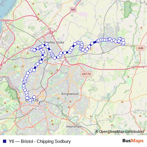 Y6 bus Line Map