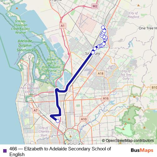 466 bus Line Map