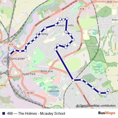 466 bus Line Map