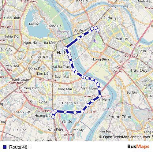 Route 48 1 bus Line Map