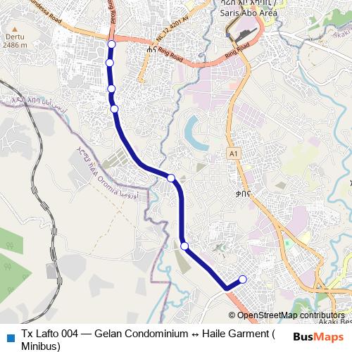 Tx Lafto 004 bus Line Map